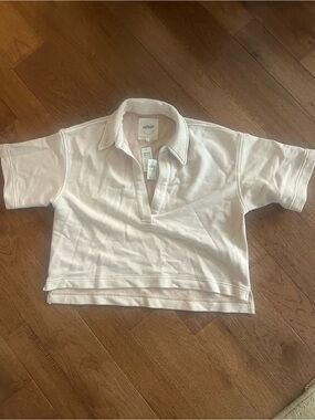 NWT- Aerie Cropped Polo Short sleeve sweatshirt